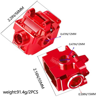 Gearbox Transmission Case Upgrades Parts Aluminum Front Rear Wave Box Gearbox for 1/10 Slash/Rustler/Stampede/Hoss VXL 4X4 4WD,Replace #6880#6881,Red - color: Red( Upgrades Parts)