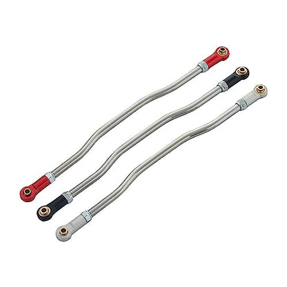 1/10 Steering Links 2Pcs Metal Adjustable Steering Linkage Servo Link Pull Rod for 1/10 RC Crawler Axial Capra 1.9 Unlimited Trail Buggy RTR Upgrades Accessories (1/10 Capra Steering Links Black)