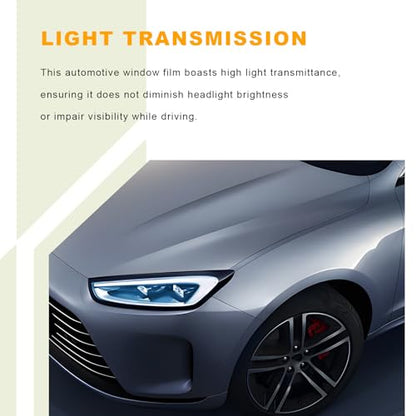 Car Headlight Vinyl Film, 48"×11.8" Self-Adhesive Car Headlight Tint Sticker with Squeegee & Cutter, Waterproof Wrap Film Roll for Vehicle Headlights Taillights Fog Lights (Drak Blue) - color: Drak Blue
