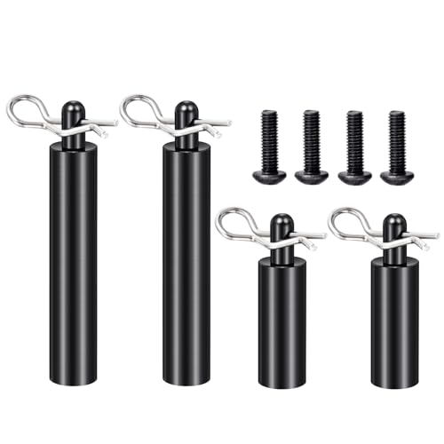 RC Car Shell Holder Column Mounts Aluminum Body Mounts Car Shell Fixing Body Post with R Clips & Screws Compatible with 1/10 Tamiya Clod Buster 4×4×4 Monster RC Truck Car