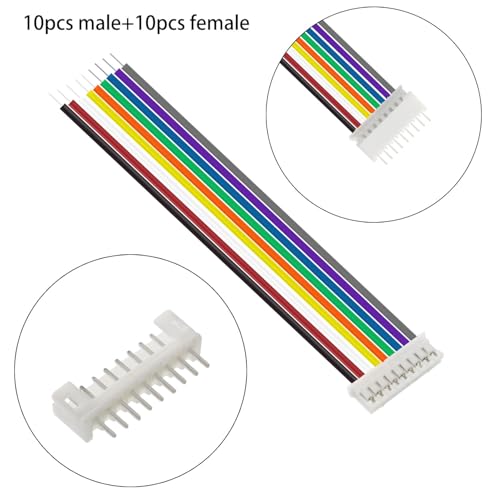 40Pcs Jst 2.0 Ph 9 Pin Connector Plug,Include 20pcs Mini 9 Pin Jst Ph2.0 Connector Plug Female with 150mm Cable Wire & 20pcs Male Micro Jst Ph2.0mm 9 Pin Connector Kit - size: Jst-2.0-Ph-9Pin-20pcs