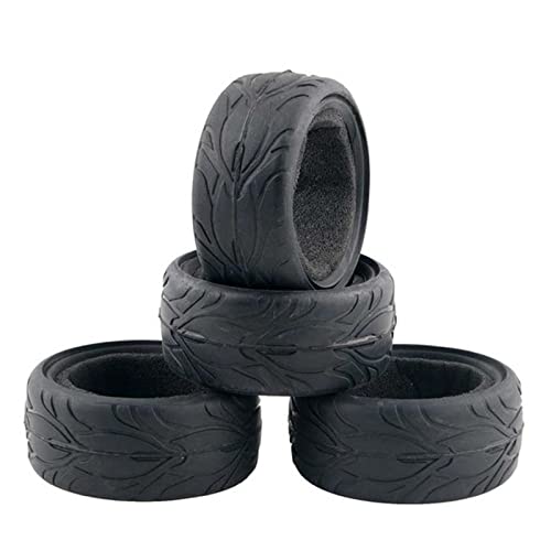 RC 1:10 On-Road Racing Car Rubber Tires Sponge Inside for HSP HPI 4PCS (H) - style: H