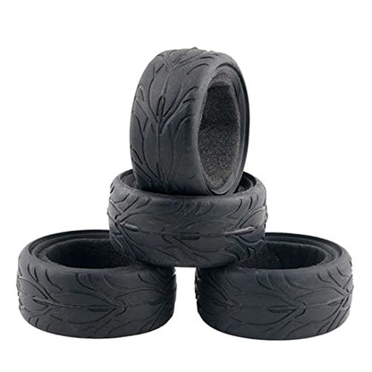 RC 1:10 On-Road Racing Car Rubber Tires Sponge Inside for HSP HPI 4PCS (H) - style: H