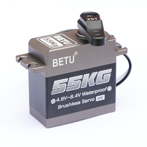 55kg Brushless Servo, Waterpoof and High Speed Servo | RC Servo Compatible with 1/5, 1/6, 1/8, 1/10 RC Car/Robot/Boat/Airplane