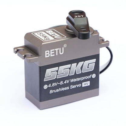 55kg Brushless Servo, Waterpoof and High Speed Servo | RC Servo Compatible with 1/5, 1/6, 1/8, 1/10 RC Car/Robot/Boat/Airplane