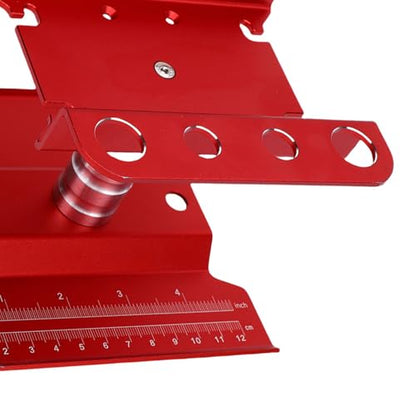 360 Degree Rotation Stable Flexible RC Car Work Stand for 1/10 1/8 Scale Simulation Climbing Vehicles Alloy (Red) - color: Red