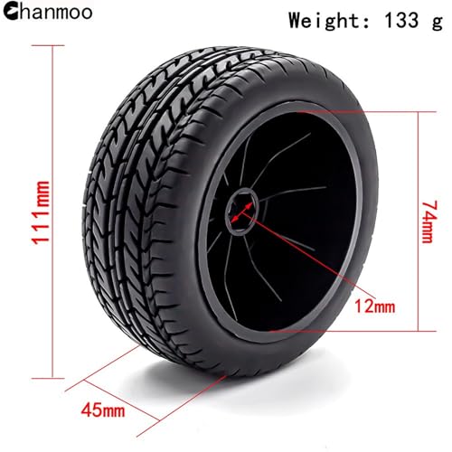 1/10 RC Short Course Truck Wheels and Tires with 12mm Hex 1:10 Scale Off Road Tyres for 1/10 RC Off-Road Car Traxxas TRX4 Slash Arrma Losi Tenacity Vkar 10sc Hpi RC Buggy Car 4PCS (D Tires) - color: D Tires