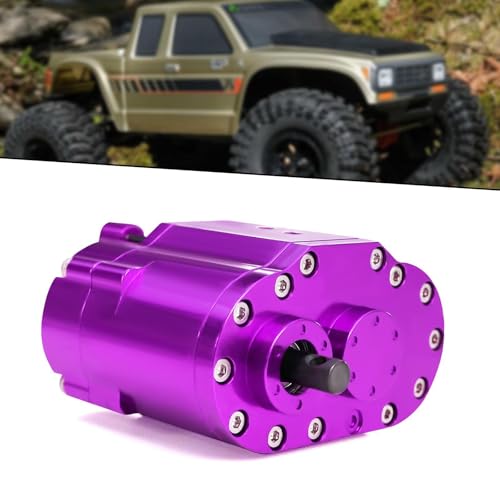 Yiju Transfer Case Gearbox RC Transmission Box Aluminum Alloy Construction Professional Double Speed RC Crawler Gear Set Suitable for Rock Crawling, Purple - color: Purple
