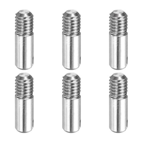 MECCANIXITY 6 Pcs M3 x 10mm Slotted Cylindrical Pins, 304 Stainless Steel Dowel External Thread Locating Parallel Pins Shelf Support Peg Pin for Furniture Installation, DIY Project - size: M3 x 10mm