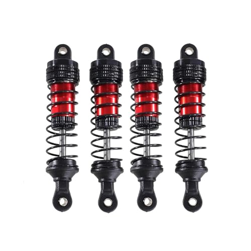 4PCs Upgraded Shock Absorbers Front ＆ Rear Hydraulic Shock Absorbers for MJX Hyper Go SCY Wltoys H16BM H14BM 14301 14302 14303 1/12 1/14 1/16 RC Car Upgrade Parts (80mm Red) - color: 80mm Red