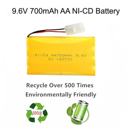 9.6V 700mAh Ni-Cd AA Battery Pack Rechargeable with Standard Tamiya Connector for Remote Control Car Toys Truck Tank Nicd 9.6V Volt Battery