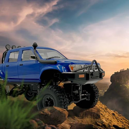 WPL C64-1 1:16 4WD RC Rock Crawler with 3 Batteries Blue | RTR off-road truck with upgraded gearbox & 260 motor for adult RC hobby - color: C64-1-blue