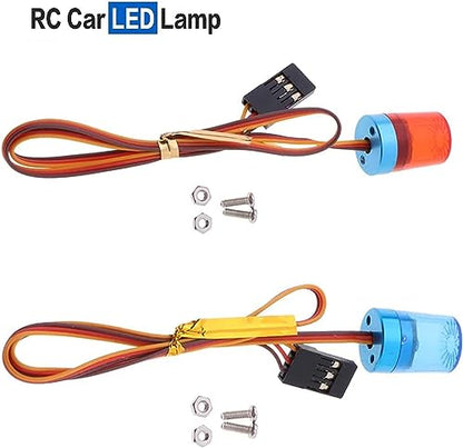 2PCS Ultra Bright LED Police Light Rotating Flash Alarming Strobe Lamp 5Modes for 1/8 1/10 1/14 RC Car Firefighting Ambulance Crawler Truck Lighting for CC01 D90 SCX10(Red Blue,9x15mm) - color: 9x15mm,Red/Blue