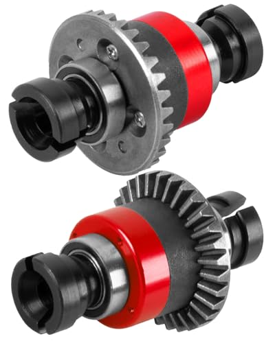 RC 30T 0.8Mod V2 Steel Metal Differential Assembled Differential Upgrades Part for 1/18 Granite,Typhon,Mojave Grom Mega 380 Rc Car.Main Gear & Differential Case Hops Up,Red(2PCS) ARA311177V2