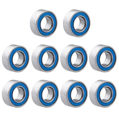 Steel RC Ball Bearings Double Rubber Sealed Deep Groove Miniature Bearings, Set of 10 (3x6x2.5mm MR63-2RS) - size: 3x6x2.5mm MR63-2RS