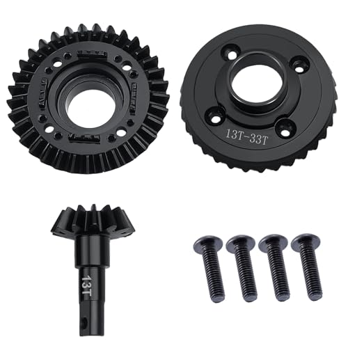 LSG Hard Steel Front Differential Ring/Pinion Gear for Tra-xxas 1/7 UDR | 13T/33T Hot Racing Helical Fiff Gears fro 1/7 UDR Unlimited Desert Racer 8579, RC Car Gear Set Upgrade Part - size: Front
