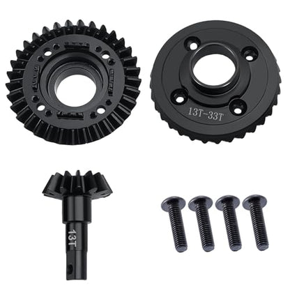 LSG Hard Steel Front Differential Ring/Pinion Gear for Tra-xxas 1/7 UDR | 13T/33T Hot Racing Helical Fiff Gears fro 1/7 UDR Unlimited Desert Racer 8579, RC Car Gear Set Upgrade Part - size: Front