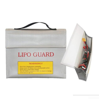 For Lipo for battery Charging Bag, Safety Storage Pouch for RC Car Li-ion Polymer Batteries, Flame Resistant with Secure Zipper Closure(215 * 165 * 45MM)