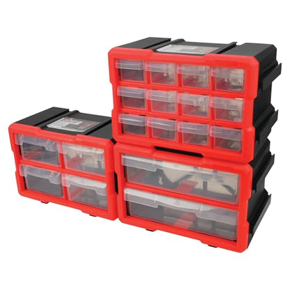 Performance Tool W5911 4-Drawer Interlocking Storage - Ideal for Organizing Tools and Hardware with Secure Interlocking System