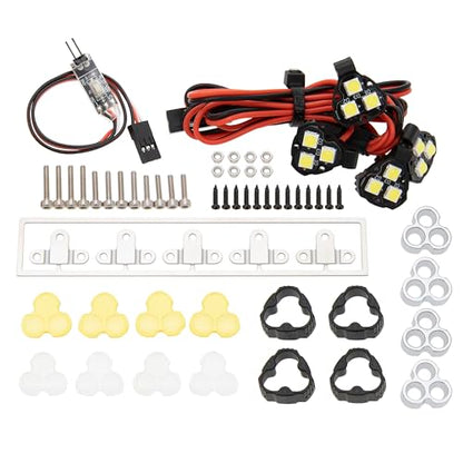 MEUS RACING RC Car LED Lights Kit Spotlight for Axial SCX24 Traxxas TRX4M Redcat Ascent-18 1/18 1/24 RC Crawler Upgrades Parts (4 Lights) - style: 4 Lights