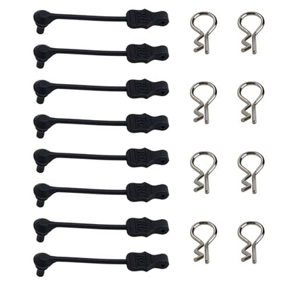 8PCS TGCWENG Universal RC Body Clips w/Pull Tabs Car Clips R Clips for All 1/10 1/12 Scale TRX4 Losi HPI Arrma Kyosho Himoto RC Car Truck Crawler Body Shell Upgrades (1.2mm Sliver Clips+Black Pull) - color: Sliver Clips+Black Pull
