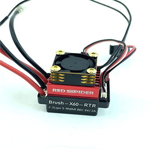 Lifehead 28000RPM Motor and ESC Cooling Fan Cooler RC Aluminum Cooling Fan for RC car 1/8 1/10 1/12 Scale 540 550 and Other Brushed/brushless Motors (red + Gold) 25 * 25mm - color: Gold (25*25*10mm)