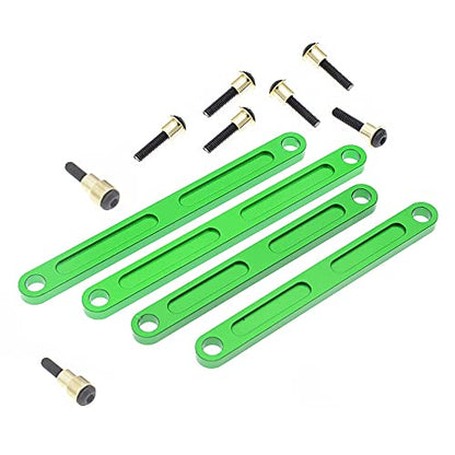 RC Alloy Front&Rear Camber Link Set for Traxxas 1/10 Rustler Stampede Slash 4X4 4WD-Replaces Part 3641 - color: Green