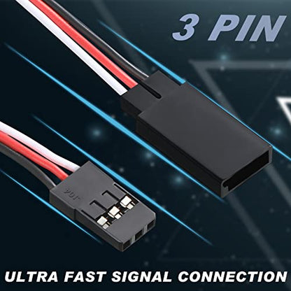 Eccliy 15 Pcs Servo Extension Cable Y Connector 3 Pin Plug Splitters Male to Female Servo Adapter Extension Servo Wire Connector Compatible with RC JR Futaba RC Car or Airplanes, 3 Styles