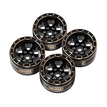 INJORA 1.0" Brass Beadlock Wheels for 1/24 1/18 RC Crawler Upgrade