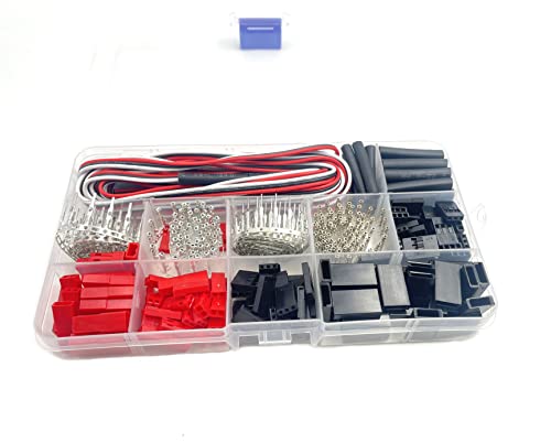 daier 50 Sets JST Servo Connector Kit, RC Male/Female connectors Crimp Pin Cable Kit Compatible JST SYP Futaba Servo Wire Extension Cable for RC Car Hitec Spektrum Model Airplanes