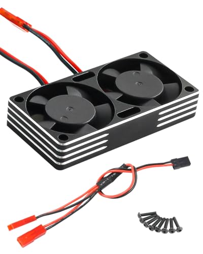 RC Heat Sink 22000rpm Motor Fan 3.5V-8.4V Cooling Fan fit 540 550 3650 3660 3670 Brushless Engine Motor 3010 Update Parts for 1/7 1/8 1/10 RC Car Truck Buggy Crawler,Black - color: Titanium (22000rpm Motor Fan)