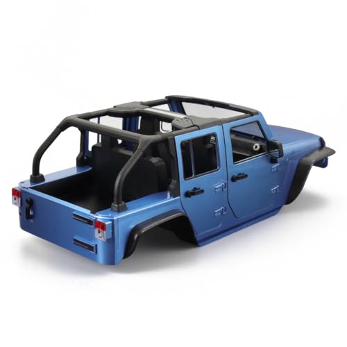 1/10 RC Jeep Wrangler Convertible Hard Shell Kit, for 1/10 RC Crawler TRX4 Axial SCX10 90046 90027 313 Wheelbase Shell Modification Accessories (Blue) - color: Blue