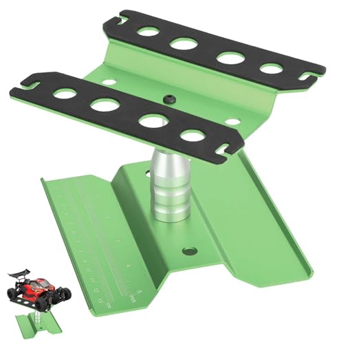 RC Car Repair Stand, Rotation Assembly Platform Work Station with Adjustable Height and 360 Degree Rotation Design for 1/8 1/10 RC Model Car(Green)