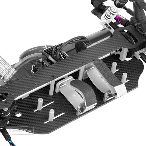 RC Carbon Fibre Chassis Armor Skid Plate Protecter Guard Upgrades Part for 1/10 Slash 4X4 4WD VXL,Front Center Rear Chassis Guard Plate,Silver - color: Silver(1set)