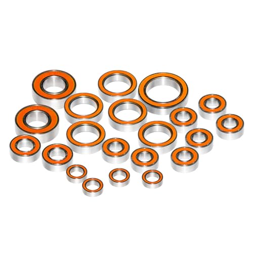 Ceramic + Stainless | for Traxxas 4x4 Slash, Stampede, Rustler Bearings Kit 4WD VXL (21 Pcs)