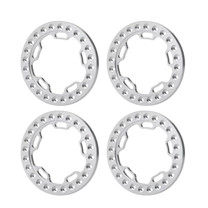 RC Models For TRX-4 For Axial For SCX10 D90 1/10 RC Crawler Car Model Parts 4Pcs/set Metal Alloy Replacement 1.9inch Beadlock Wheel(Silver) - color: Silver