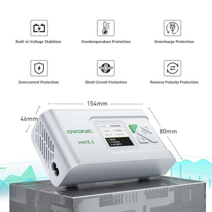 OVONIC Mate2 LiPo Balance Charger, AC 200W 12A Smart RC Battery Charger for LiPo/Li-ion/LiHV/Life (2-6S) and NiMH (4-15S), White