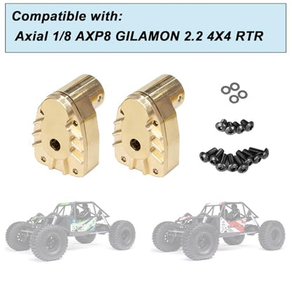 2pcs Brass Rear Drive Axle Mount, C Hub Carrier Steering Knuckle Arm Base for Axial 1/8 AXP8 GILAMON 2.2 4X4 RTR Trail Buggy Upgrades Accessories