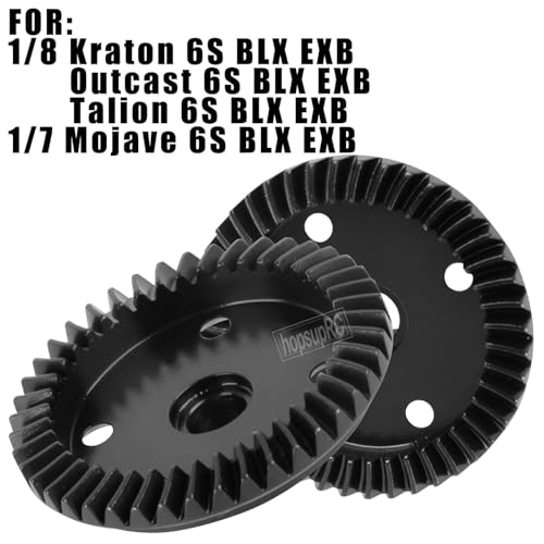 RC 43T&10T Metal Steel Diff Gear Main Diff Gear Upgrades Part for 1/8 Kraton 6S BLX EXB,Outcast 6S BLX EXB,Talion 6S BLX EXB,1/7 Mojave 6S BLX EXB,Gearbox Differential Gears Set Hops Up