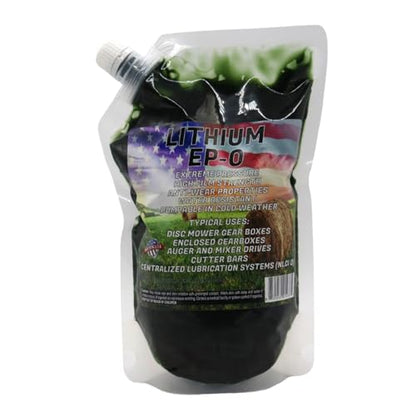 Lithium EP0 Grease, 32 oz EZ Squeeze Pouch (1pk) | Used for Disc Mowers, Gear Boxes, Auger and Mixer Drives, Cutter Bars, and more, Made in USA - size: EPO (1)