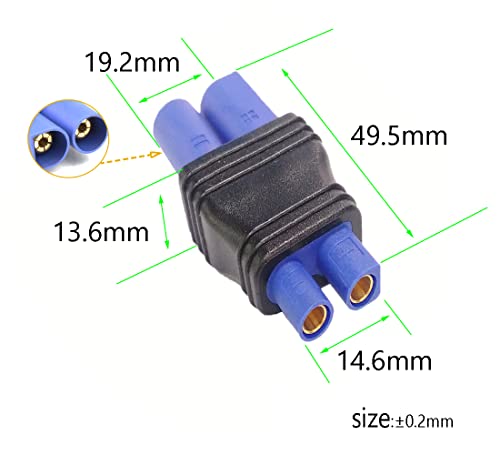 Ec5 Male Plug to Ec3 Female Connector Plug Adapter | for RC Lipo Battery Ec5 Plug to Ec3 Connection(2 Pack Ec5-Ec3) - style: EC5 male - EC3