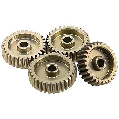 ShareGoo 7075 Aluminum Alloy 48P 3.175mm Pinion Gear Sets 28T 29T 30T 31T Motor Gears Fit 3.175mm (1/8-Inch) Shaft Compatible with HPI Losi Axial Traxxas Tamiya 1/10 RC Car,4Pack