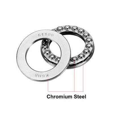uxcell 51106 Thrust Ball Bearings 30mm x 47mm x 11mm Chrome Steel ABEC3 Single Row Roller 2pcs - size: 30mmx47mmx11mm