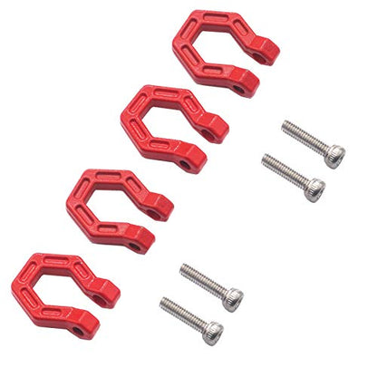 4Pack Vgoohobby RC Car Trailer Buckle,Metal Tow Shackle Front Bar Rescue Lock Hook Ring Compatible with Axial SCX10 Tamiya CC01 D90 Traxxas 1/10 RC Crawler Car