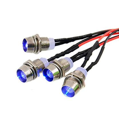 ShareGoo 4Leds Blue LED Light Headlights Taillight Kit Accessories Compatible with Traxxas HSP Redcat RC4WD Axial SCX10 RC Car Truck Tank Crawler
