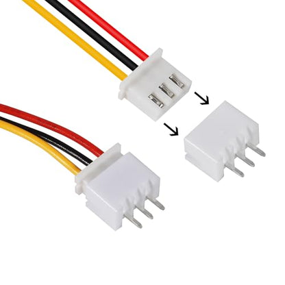 10Pairs JST-XH Connector Kit, XH 2.54mm 3 Pin Header Male and Female Connectors Plug Adapter with Flat Wire Cable 200mm 26AWG Compatible with JST XH (3P) - color: 3P