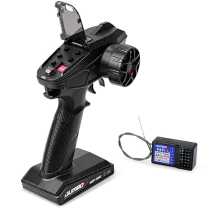 Hosim DUMBORC X5P 5CH RC Remote and Receiver with Gyro for Rc Car Boat Tank | 2.4GHz Remote Controller Build in Gyro, Fail-Safe, Low Voltage Alarm Function, Dual Mix Control, Control Range 350M, FHSS 67