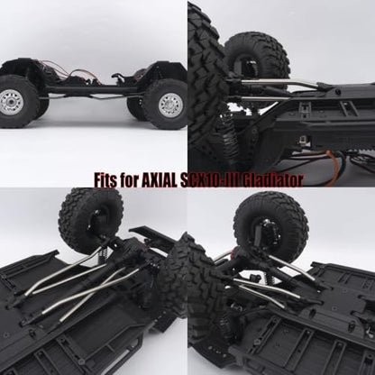 RCLIONS Stainless Steel High-Clearance Suspension Links Linkage 353mm Wheelbase for 1/10th Axial SCX10 III AXI03006 JT Gladiator RC Crawler Car Upgrade Parts