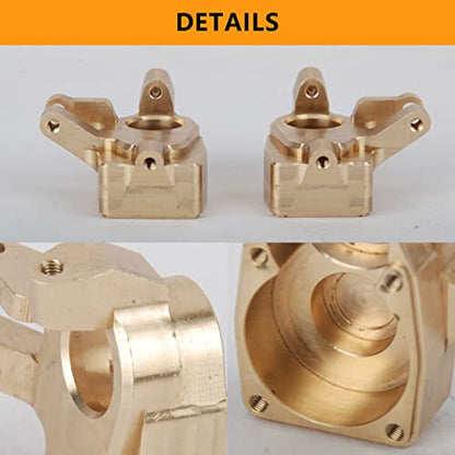 kingsea Brass Inner Outer Portal Drive Housing Steering Knuckle Compatible with Axial SCX10III AXI03007 Capra Unlimited Trail Buggy UTB 1/10 RC Crawler Brass Weights Upgrade Parts(4pcs/kit,200g)