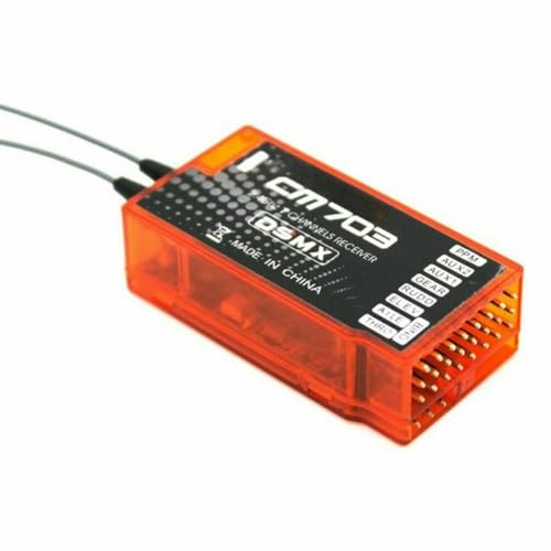 Orange CM703 7CH DSMX Compatible Receiver– 2.4GHz 7-Channel RC Receiver with PPM/PWM Output, Enhanced Anti-Interference, for Spektrum/JR Transmitters